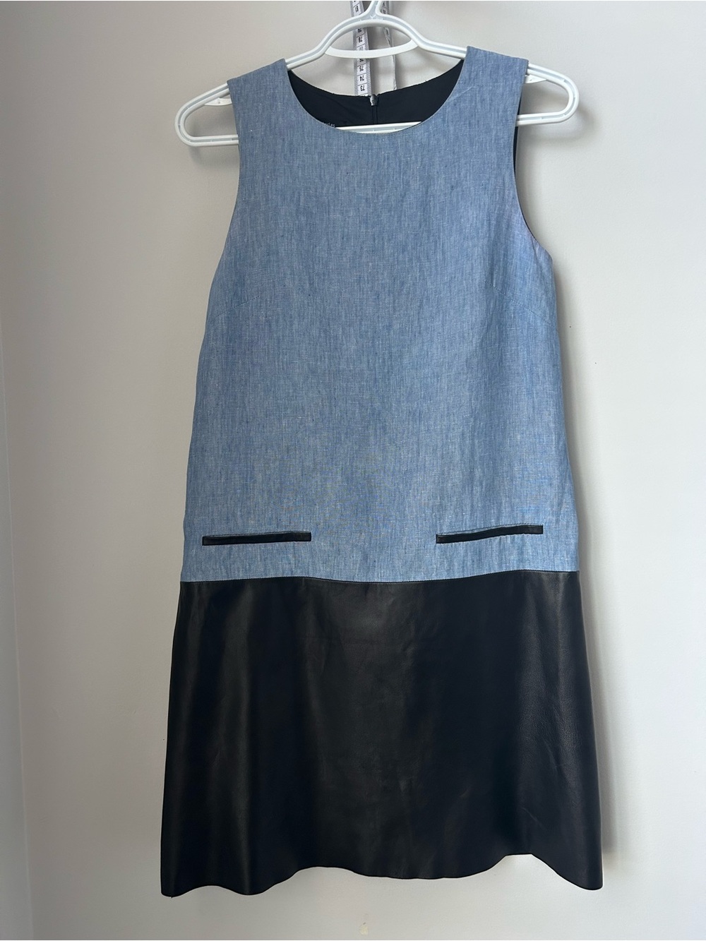 Judith & Charles Linen and Leather Shift Dress